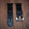 Belly Crocodile Strap in Black