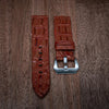 Hornback/Belly Crocodile Strap in Orange Brown