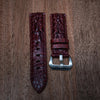 Hornback Crocodile Strap in Red Brown