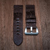 Hornback/Belly Crocodile Strap in Brown