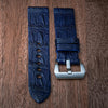 Hornback/Belly Crocodile Strap in Light Navy