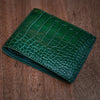 Large Crocodile Wallet in Forest Green